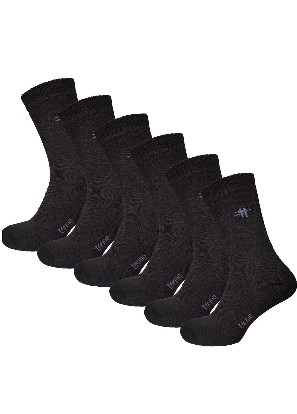 Чёрные носки мужские махровые 6 пар упаковка житомир ms 404/6 XTeam (350264028)