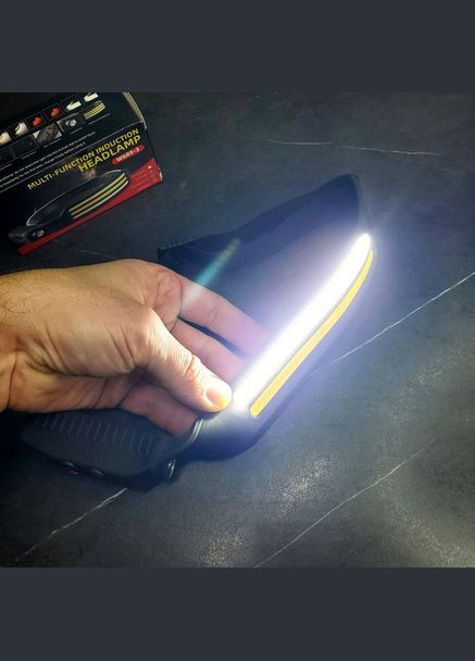 LED Ліхтар налобний BL-W689-LM+2COB (white+red) датчик руху, Ліхтарик на голову із зарядкою Bailong (369562018)