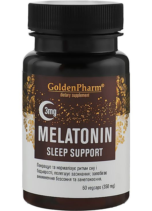 Диетическая добавка "Мелатонин", 3 мг - Голден Фарм Melatonin Sleep Support 60шт (936453-36217) Голден-Фарм (368624294)