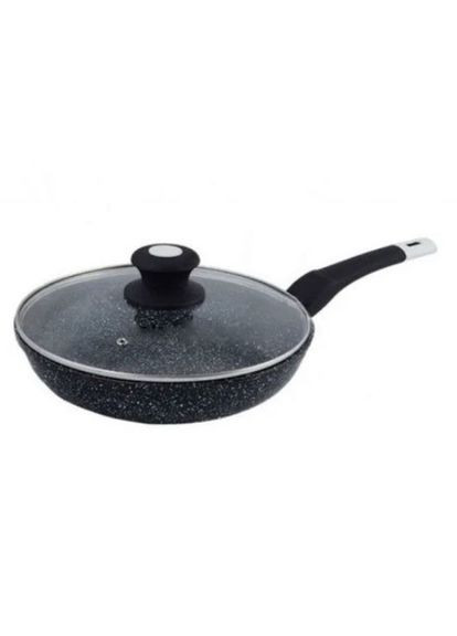 Сковорода UN-5144 22 см с крышкой гранит темный, Долговечные сковородки, Идеальная сковорода Unique (365812959)