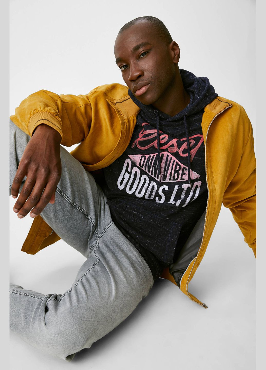 Чоловіче худі з капюшоном розмір L чорний 2132747 C&A (293057193)