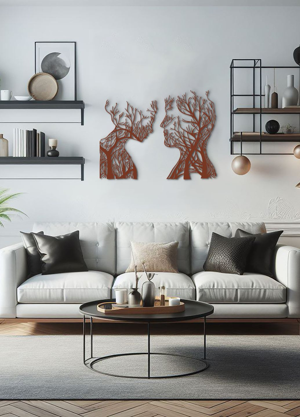 Дерев'яний декор для дому, Картина на стіну "Закохана пара", оригінальний подарунок 40х30 см Woodyard (292013261)