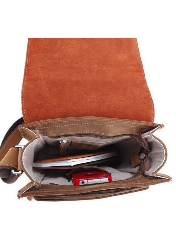 Мужская сумка из винтажной кожи через плечо деловая коричневая (sku_14159) No Brand (328922373)