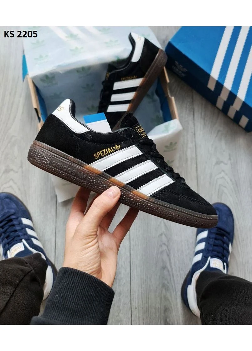 Белые демисезонные кроссовки мужские adidas spezial handball black white адидас специал белые No Brand