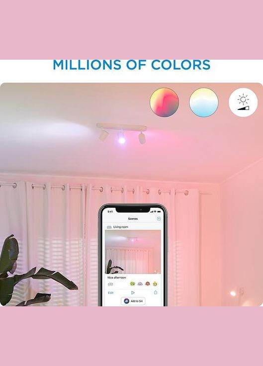 Світильник точковий накладний розумний IMAGEO Spots, 3х5W, 2200-6500K, RGB, Wi-Fi, білий WiZ (315503795)