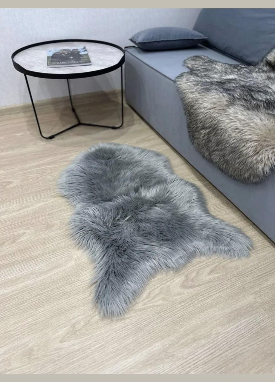 Коврик с длинным ворсом 60х90 Темно серый (П4К-am-kovr-mishka-0010) No Brand (323160829)
