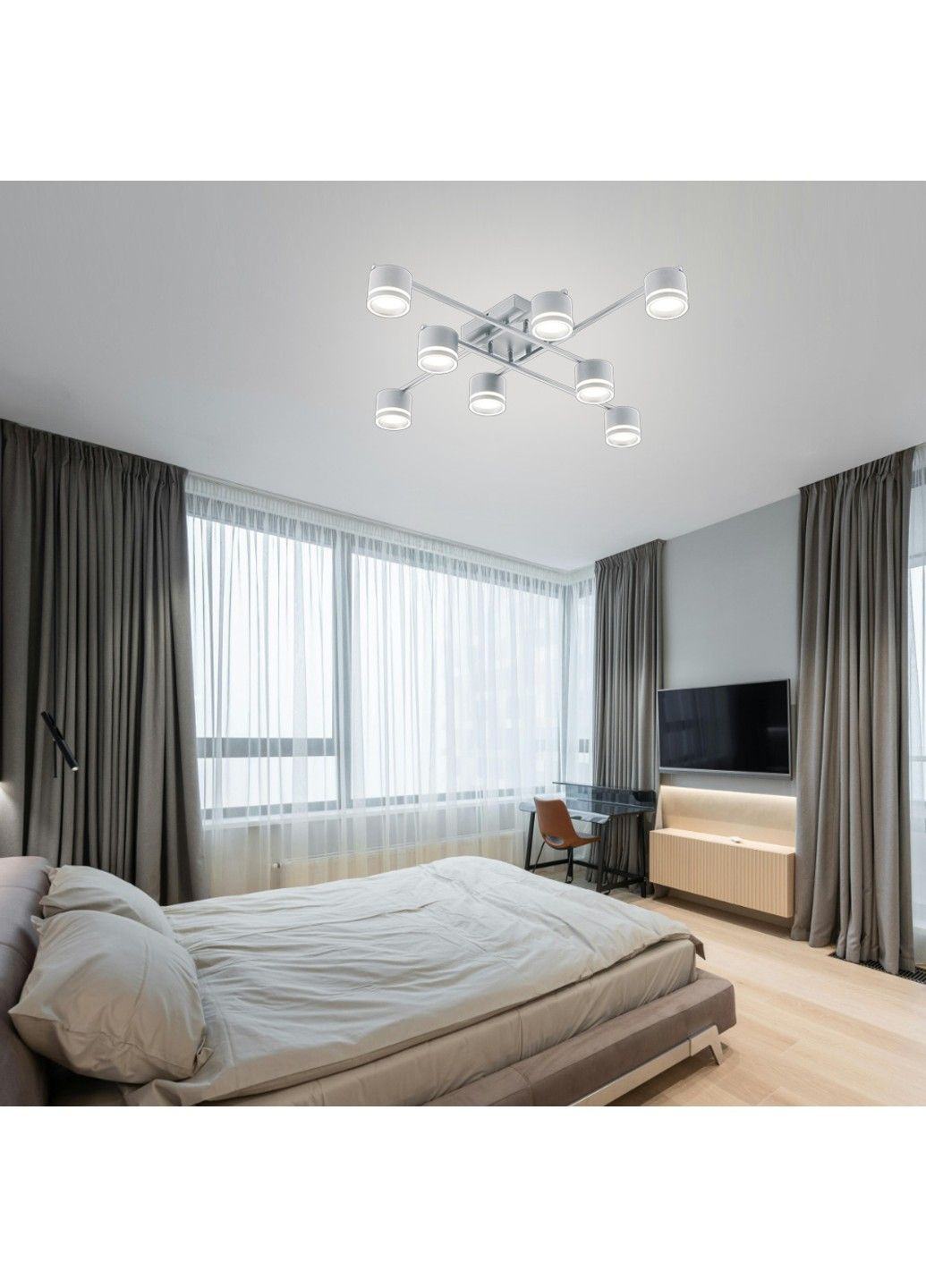 Люстра GELA 8R 820x820x140 мм Белая на 8 ламп GX53 ESLLSE (317744243)