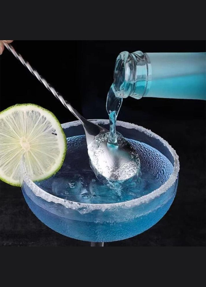 Набір барних коктейльних ложок з нержавіючої сталі 25,5 см 2 шт Сріблястий (С051370-2) ТМ (342122380)