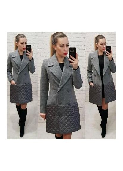 Комбинированное демисезонное Пальто 140, серый KHAN