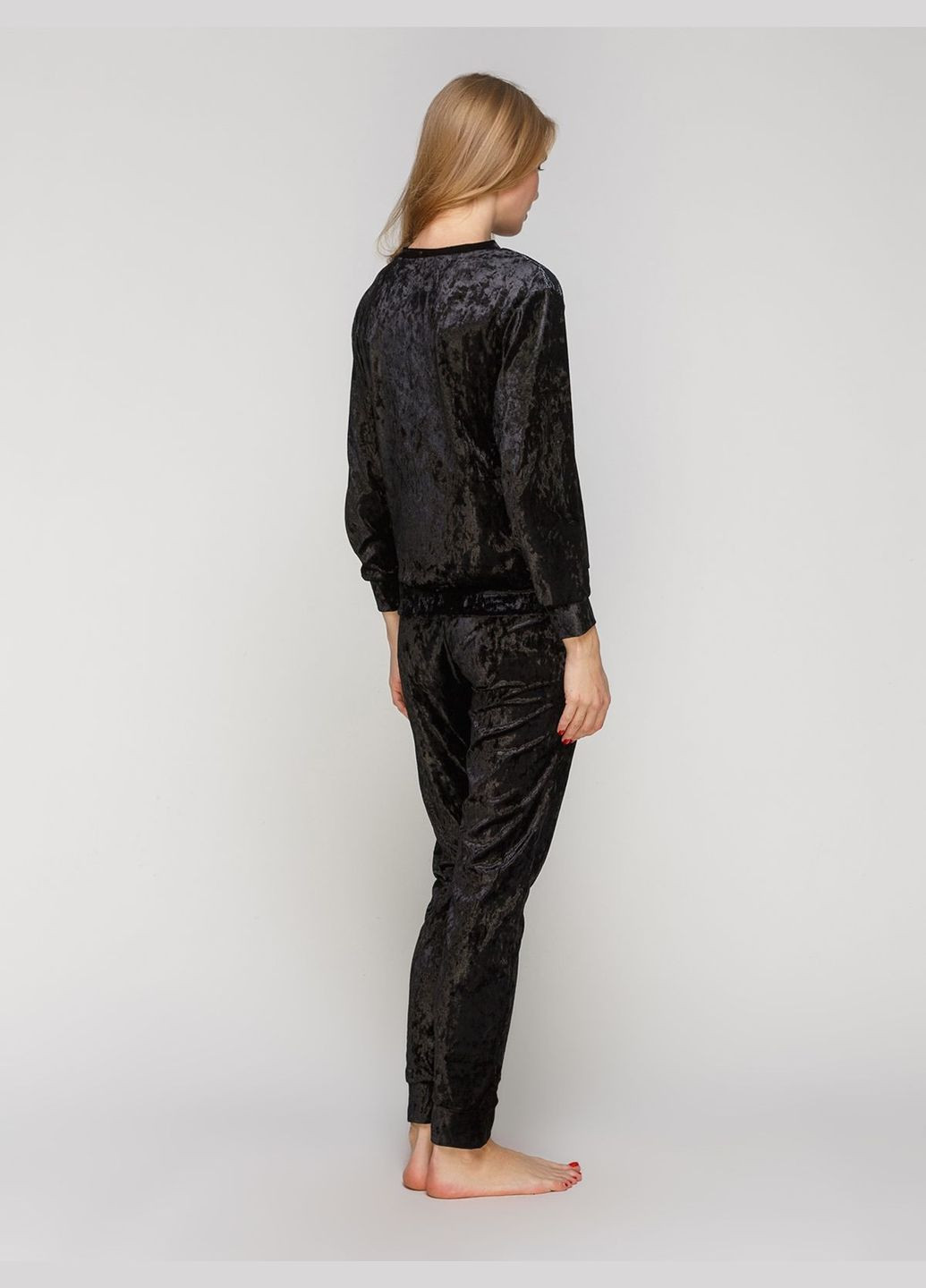 Черная всесезон пижама женская реглан + брюки Serenade