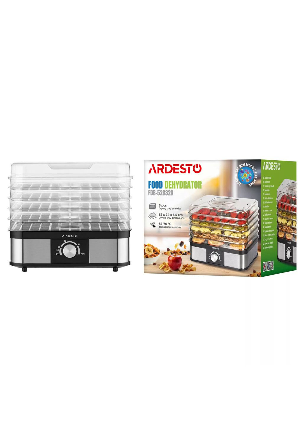 Сушилка для продуктов FDB-52832B 245 Вт Ardesto (364100828)