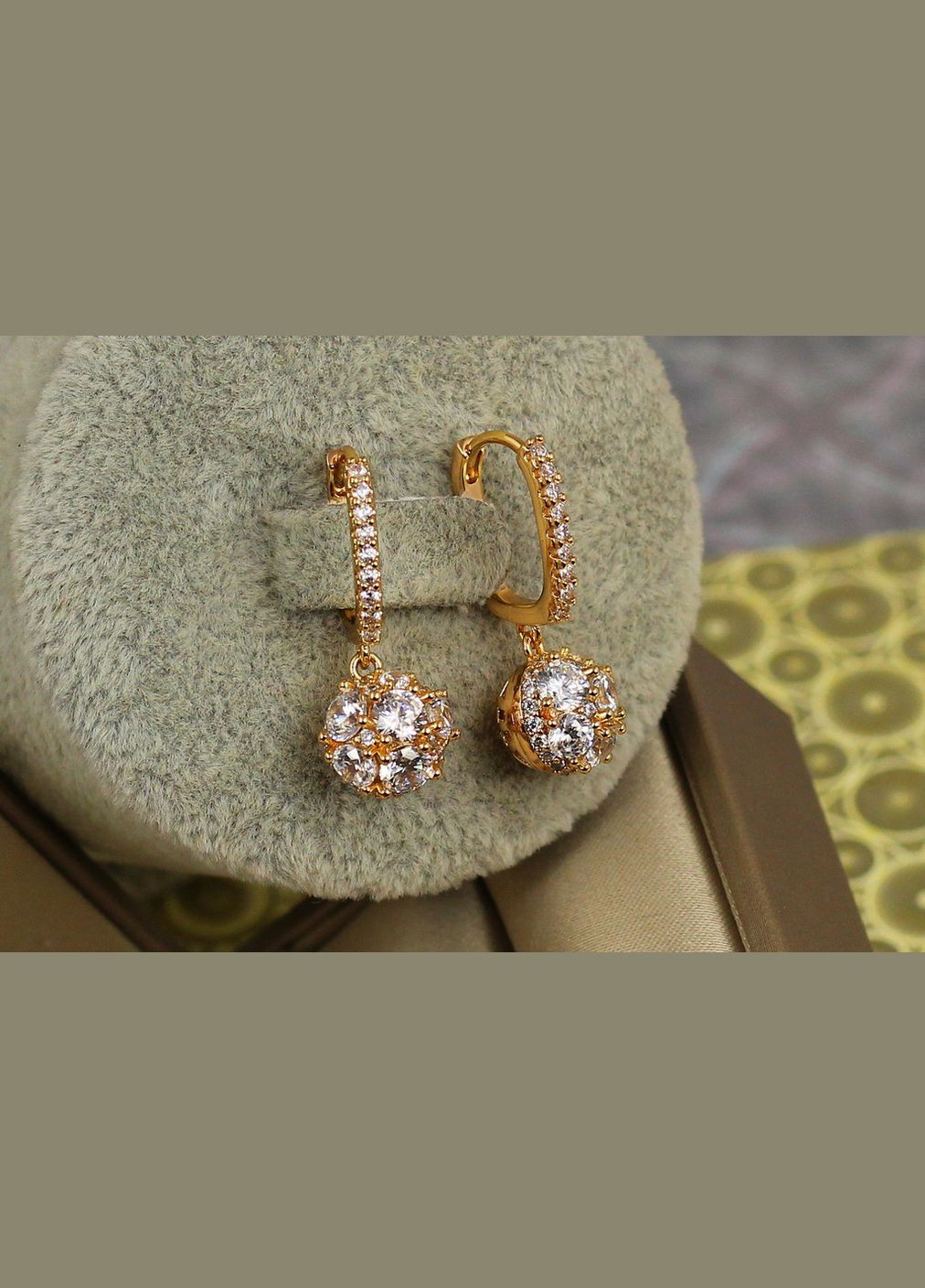 Сережки підвіски Сфера 2,7 см золотисті Xuping Jewelry (316433105)