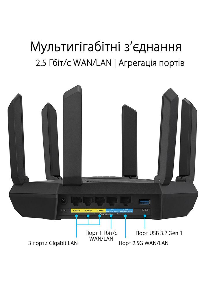 Wi-Fi роутер RT-AXE7800 (90IG07B0-MU9B00) Asus (323204254)