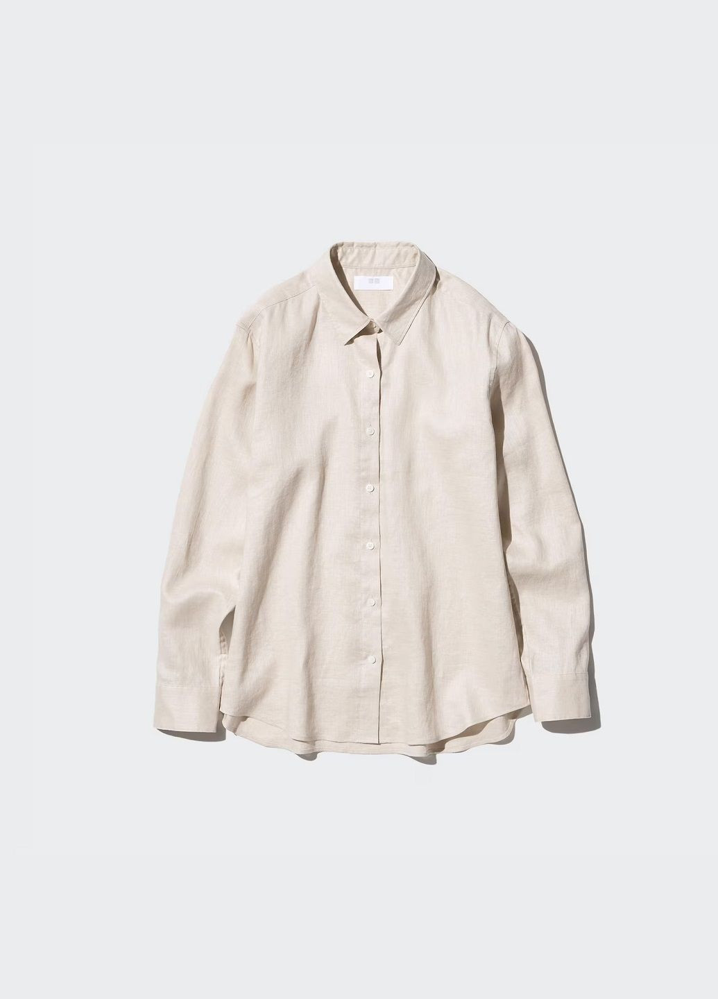 Оливковая рубашка однотонная Uniqlo