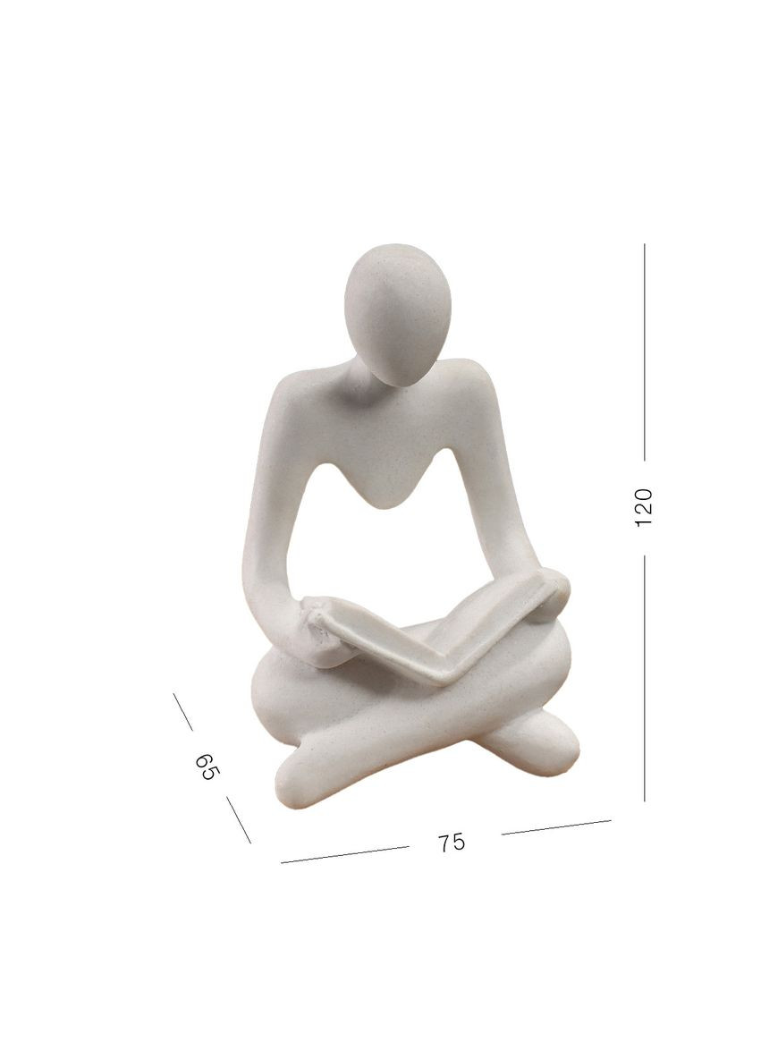 Статуетка декоративна MVM MY HOME "Мислювач з Книгою" Біла (DH-ST-23 WHITE) МВМ (365280783)