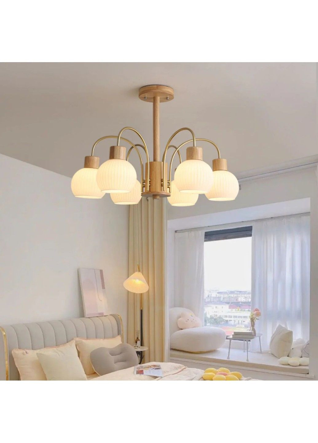 Светодиодная люстра Медуза 5043 (Золотая) на 5 плафонов No Brand (331639482)