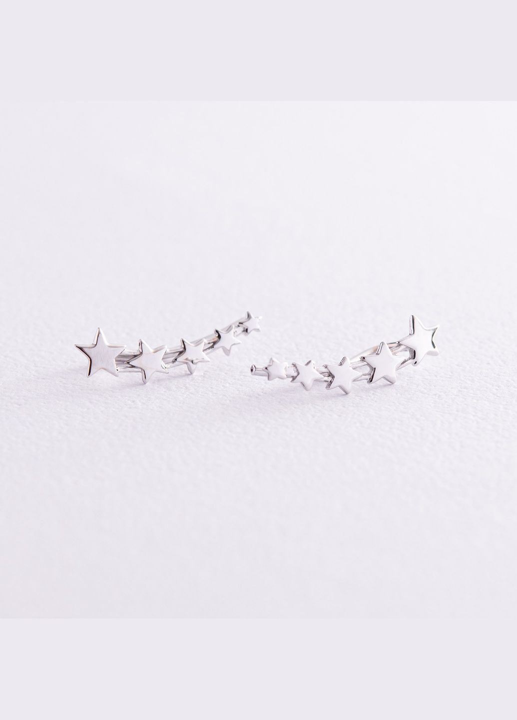 Серьги - клаймберы Звездочки в белом золоте с08217 Oniks (264023833)
