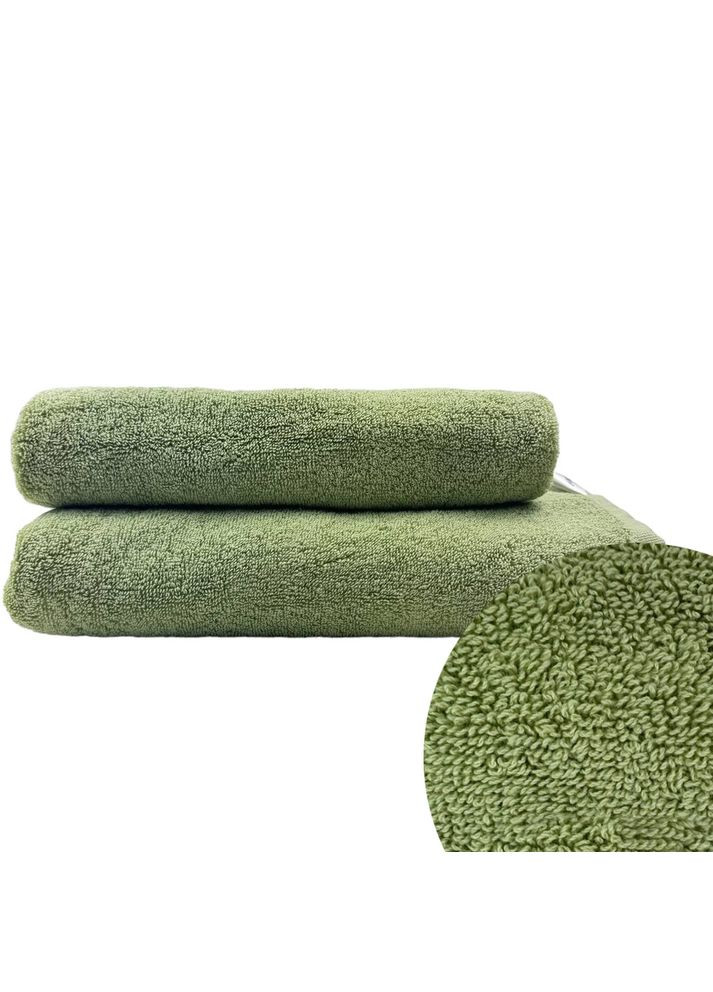 Полотенце махровое с петелькой Delicat масло 500г/м2 70х140 см SoundSleep оливковый