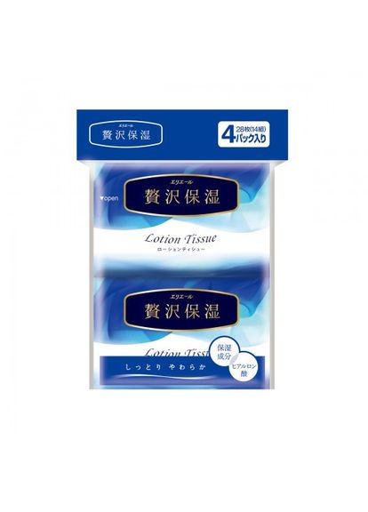 Платочки Бумажные Экстрауспокаивающие Premium Lotion (4 Карманные Упаковки * 14 Шт) Elleair (290111104)