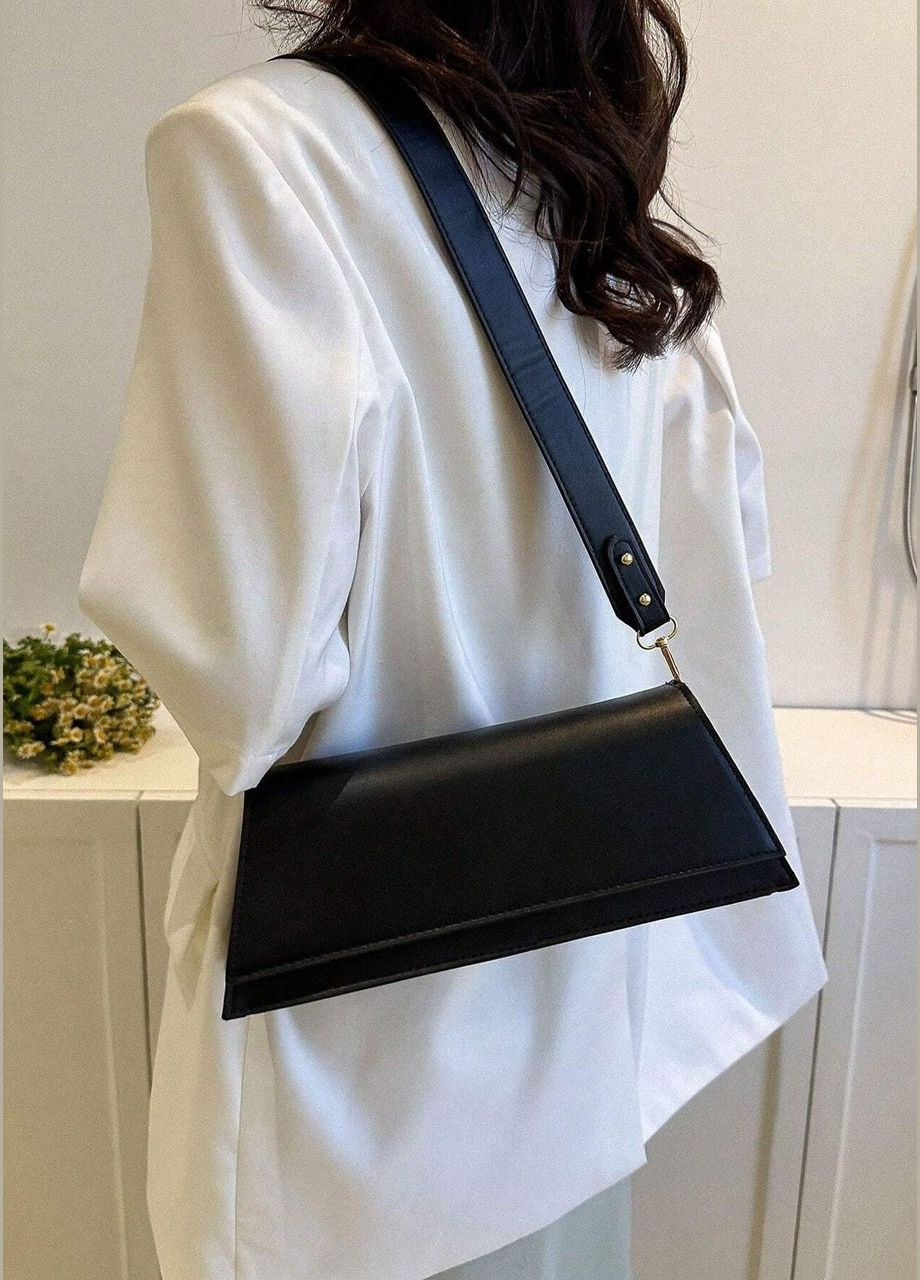 Женская классическая сумка 1481 багет черная No Brand (283251677)