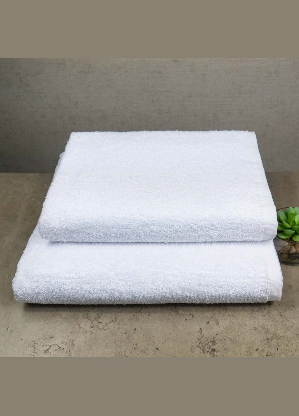 Набор махровых полотенец 2шт 50х90см, 70х140см 400г/м2 ( ) GM Textile белый