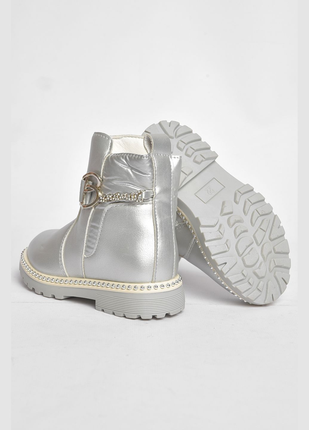 Черевики дитячі демісезон сірого кольору на флісі Let's Shop (302713174)