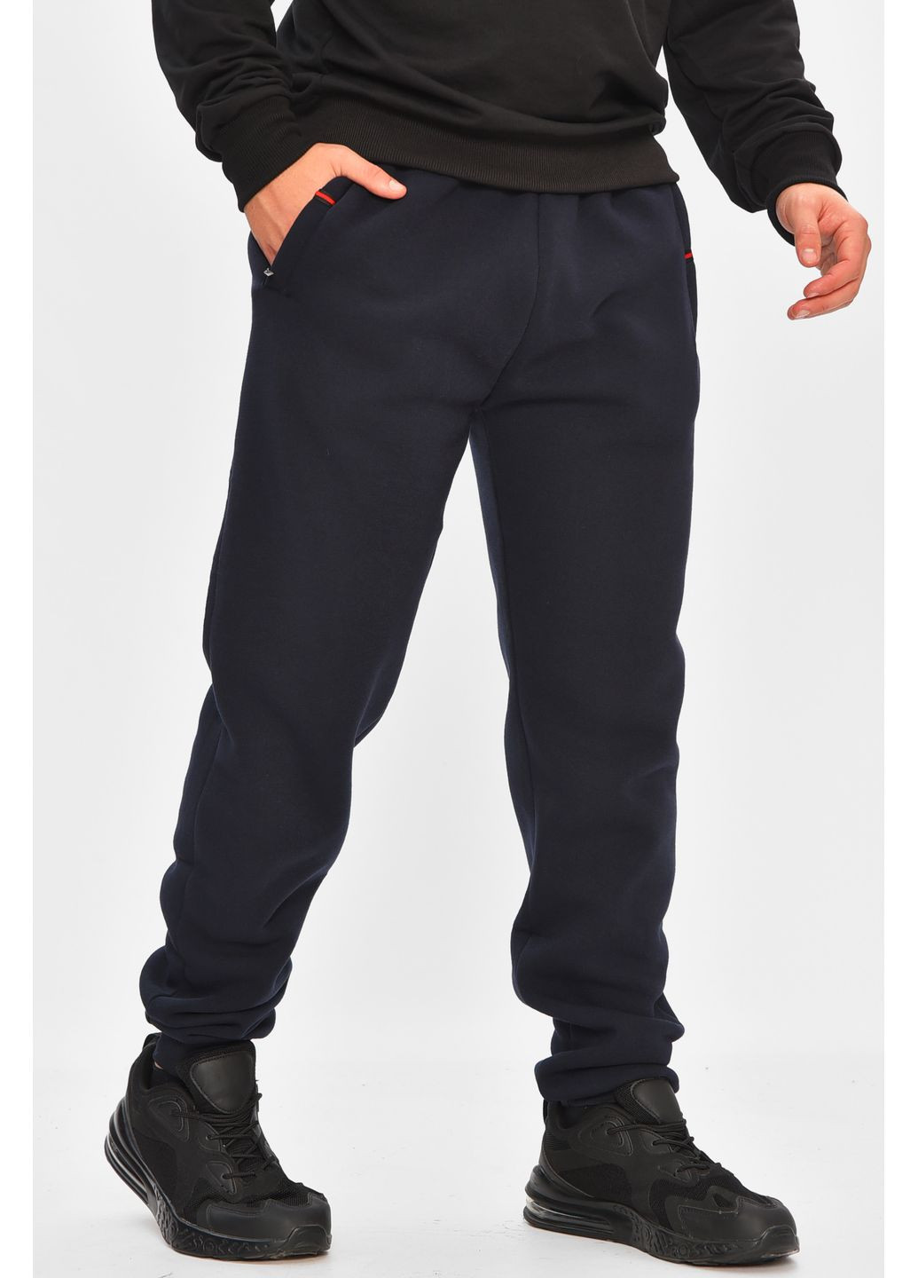 Темно-синие спортивные демисезонные прямые брюки Let's Shop