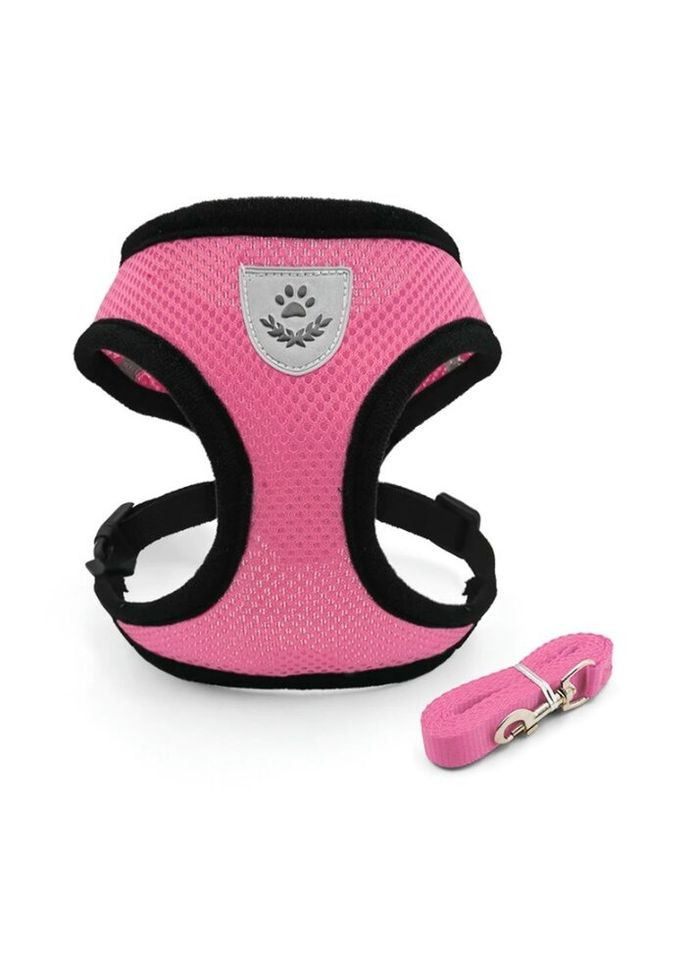 Шлейка для собак з повідцем 12068 S рожева No Brand (324824828)