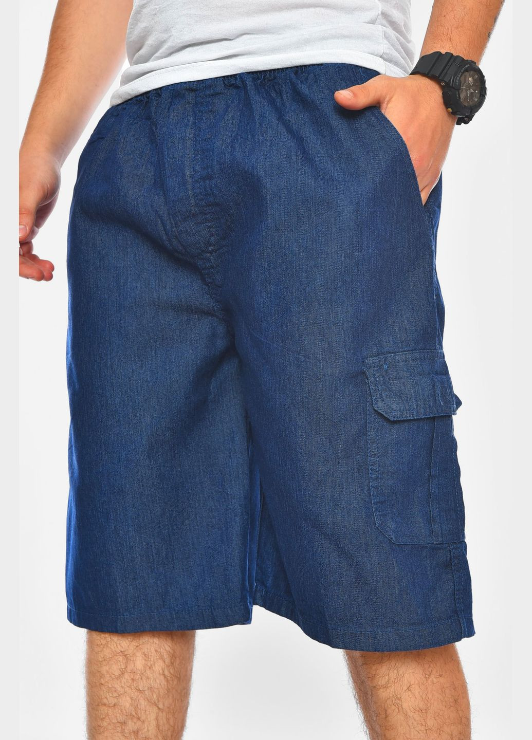 Бриджи мужские полубатальные синего цвета Let's Shop (329145111)