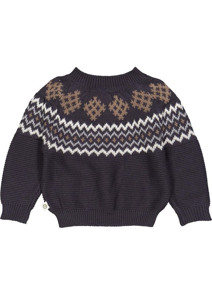 Темно-синий зимний детский вязаный свитер унисекс темно-синий (25111275) джемпер Green Cotton