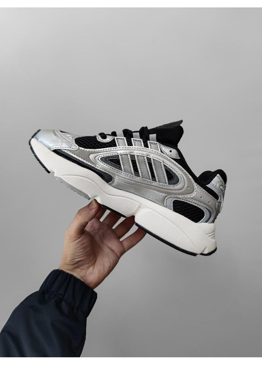 КРОССОВКИ ЖЕНСКИЕ ADIDAS OZMILLEN SILVER / BLACK АДИДАС ОЗМИЛЛЕН No Brand чёрные демисезоны (368867983)