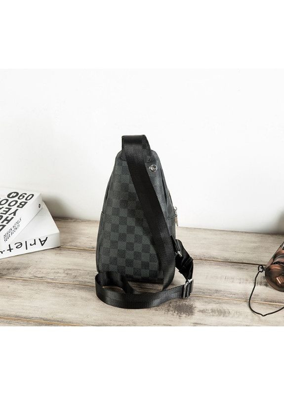 Мужская сумка бананка на грудь экокожа черная + кошелек на молнии ProDobro (365255088)