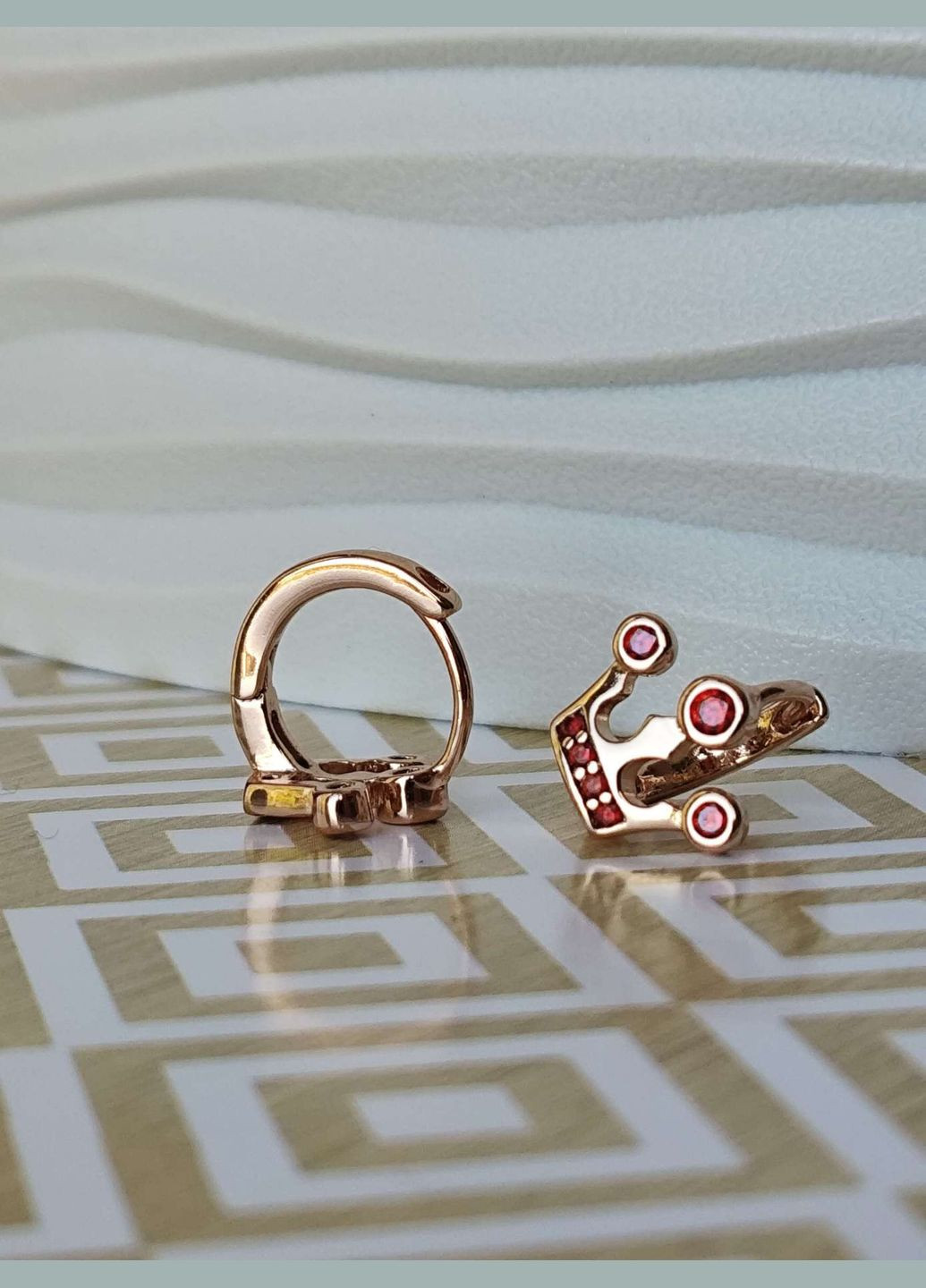 Дитячі сережки корона ксюпінг xuping позолота медичне золото Xuping Jewelry (336190229)