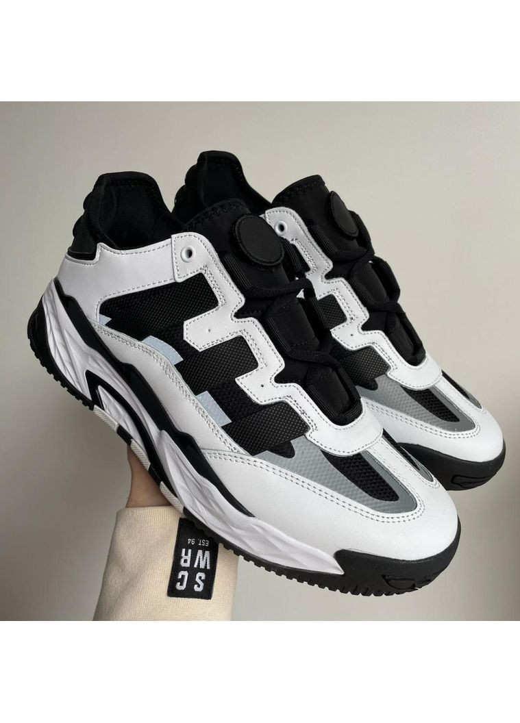 КРОССОВКИ ЖЕНСКИЕ ADIDAS NITEBALL BLACK WHITE 3 АДИДАС НАЙТБОЛ No Brand чёрные демисезоны (369387683)