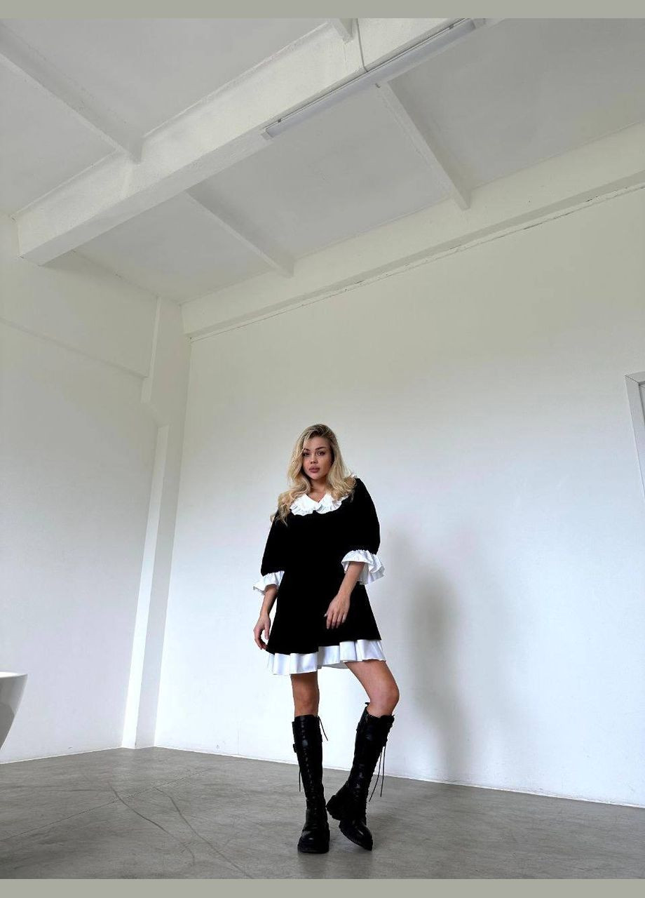 Черное коктейльное, деловое, повседневный, кэжуал, вечернее женское платье клеш No Brand