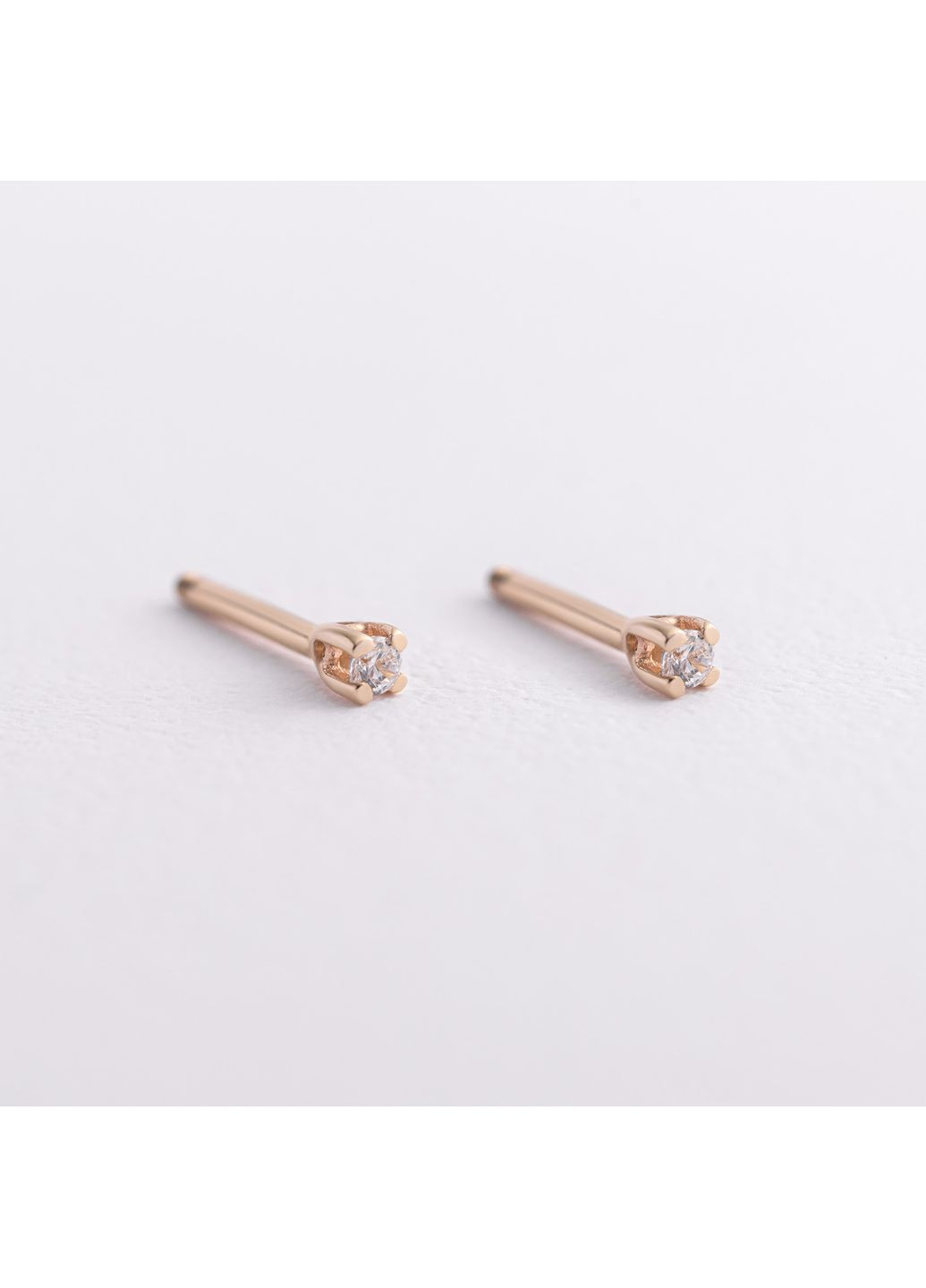 Серьги - пусеты с фианитами (желтое золото) с09547 Oniks (350612918)