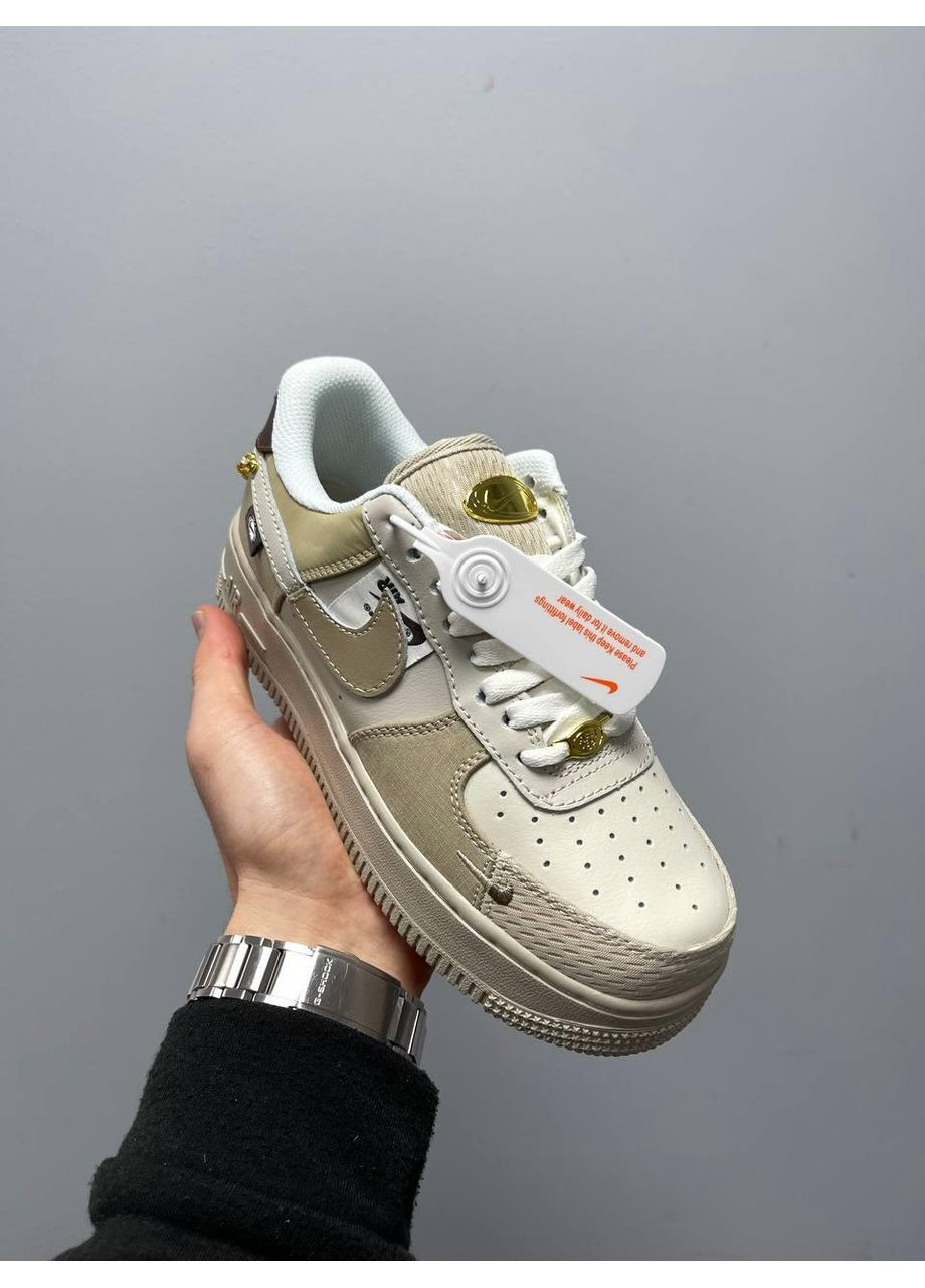 Бежеві Осінні кросівки чоловічі nike air force 1 low tan bling найк аір форс 1 преміум No Brand