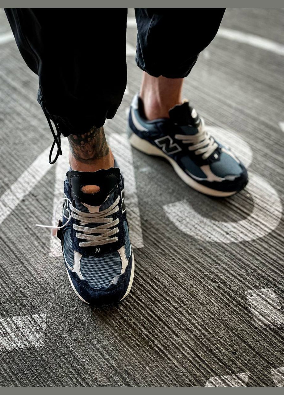 Синие всесезонные кроссовки мужские new balance 2002r protection pack dark navy blue | нью беланс 2002r синие No Brand