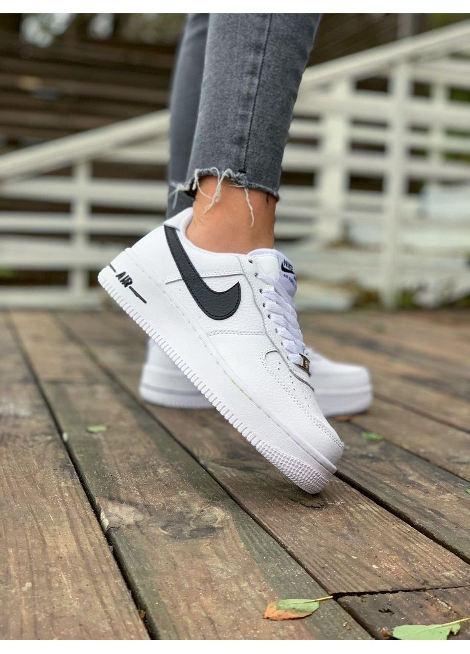 КРОСІВКИ ЖІНОЧІ NIKE AIR FORCE LOW WINTER WHITE «BLACK LOGO» НАЙК АІР ФОРС 1 ПРЕМІУМ No Brand чорні зими (367167070)