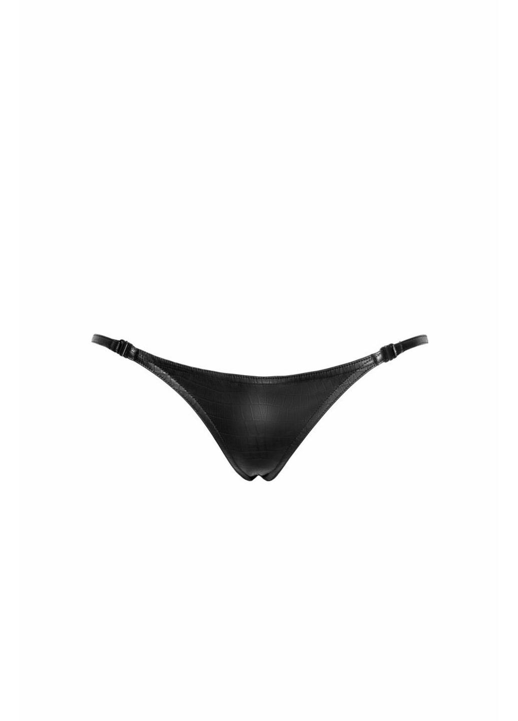 Трусики P012 Wild crocodile wetlook thong with double opening – Noir Handmade (297573823)