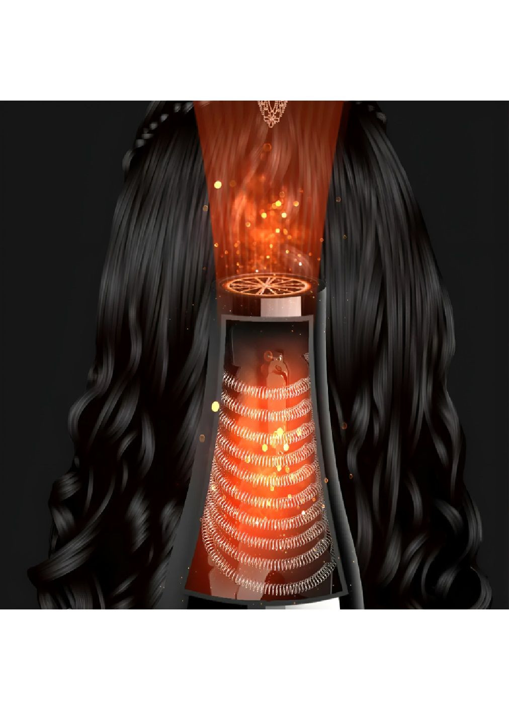 Фен с регулировкой температуры насадками 2 штуки для сушки укладки волос 3000W (480126-Prob) Черный Unbranded (329819943)