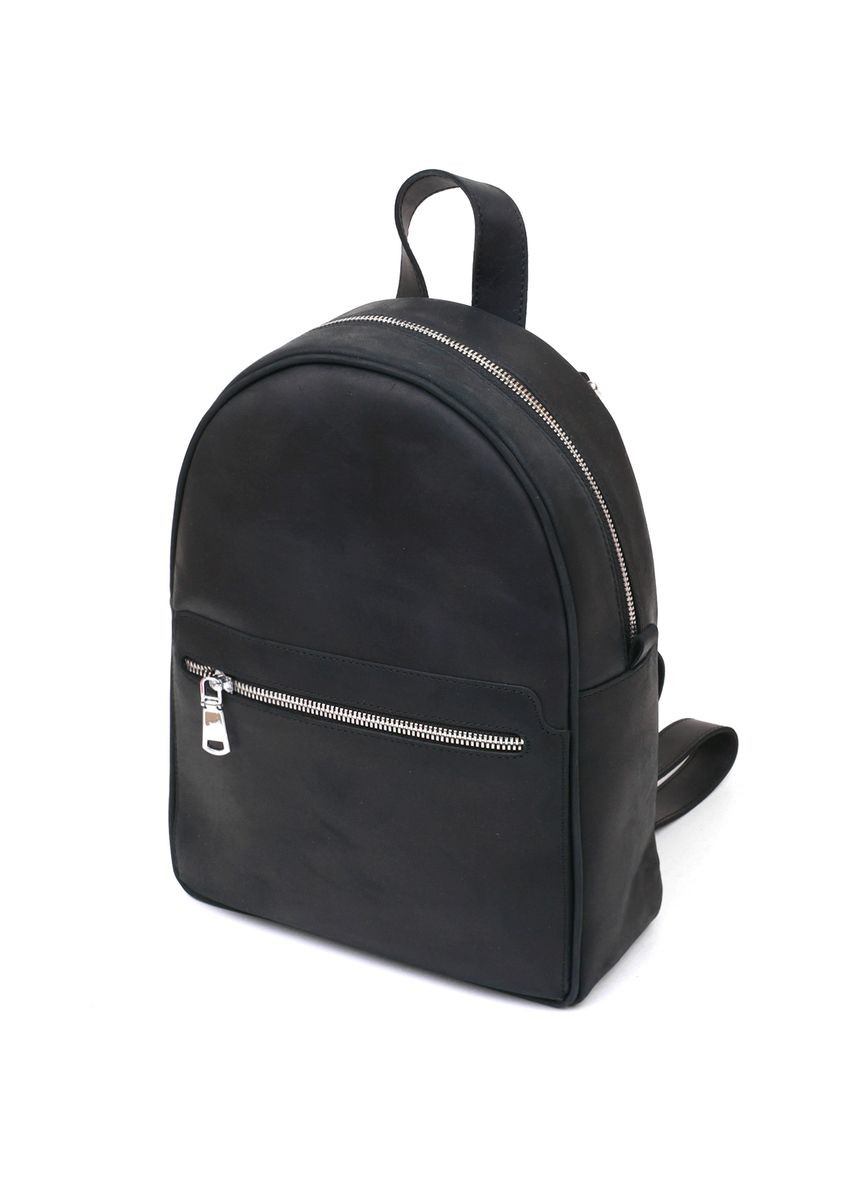 Універсальний жіночий рюкзак на блискавці з кишенями з натуральної шкіри чорний (sku_16313) No Brand (329860338)