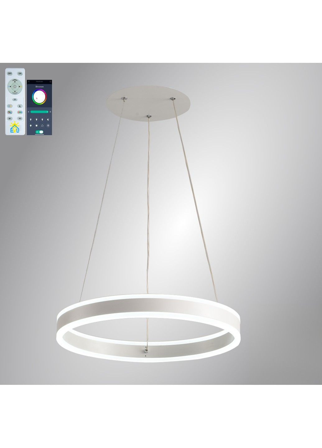 Керована світлодіодна люстра STELLA 64W R-APP-400Х1200-WHITE/WHITE-220-IP20 ESLLSE (301020897)