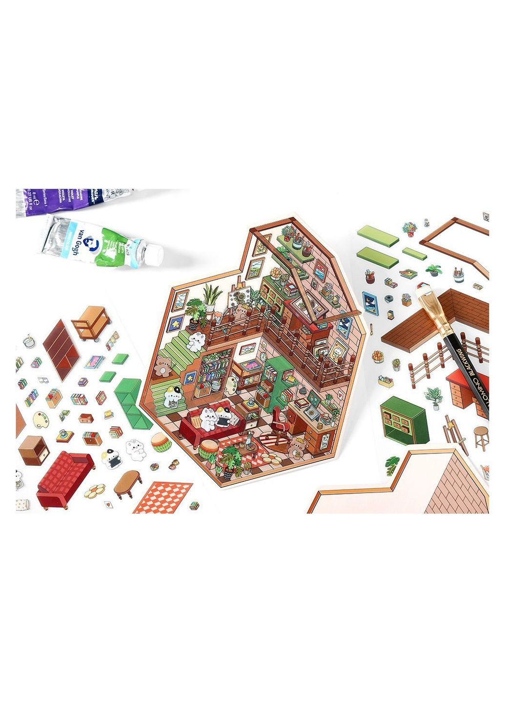 Румбокс наклейки 3D "Нічна студія відпочинку" - антистрес, творчість, облаштуй свою кімнату No Brand (328958132)