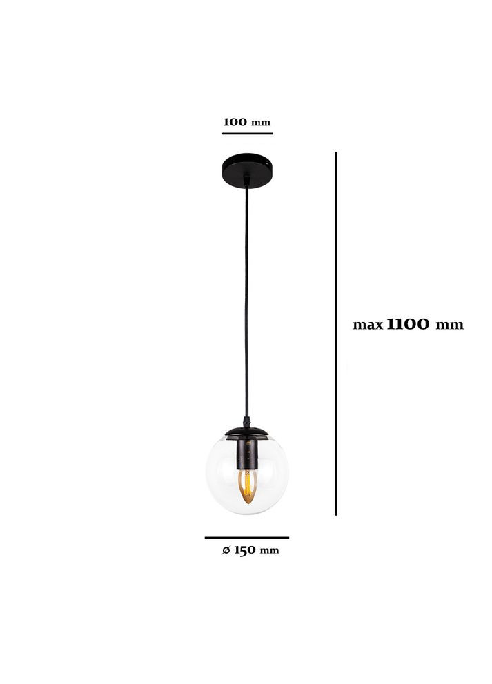 Подвес с прозрачным стеклянным шаром (56-PR150F-1 BK+CL) No Brand (370069779)