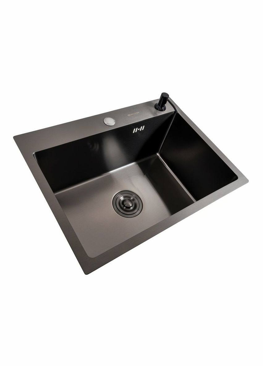 Кухонний комплект: Мийка Handmade (58x43 см) PVD чорна + Змішувач Q411MB Valeso (346267297)