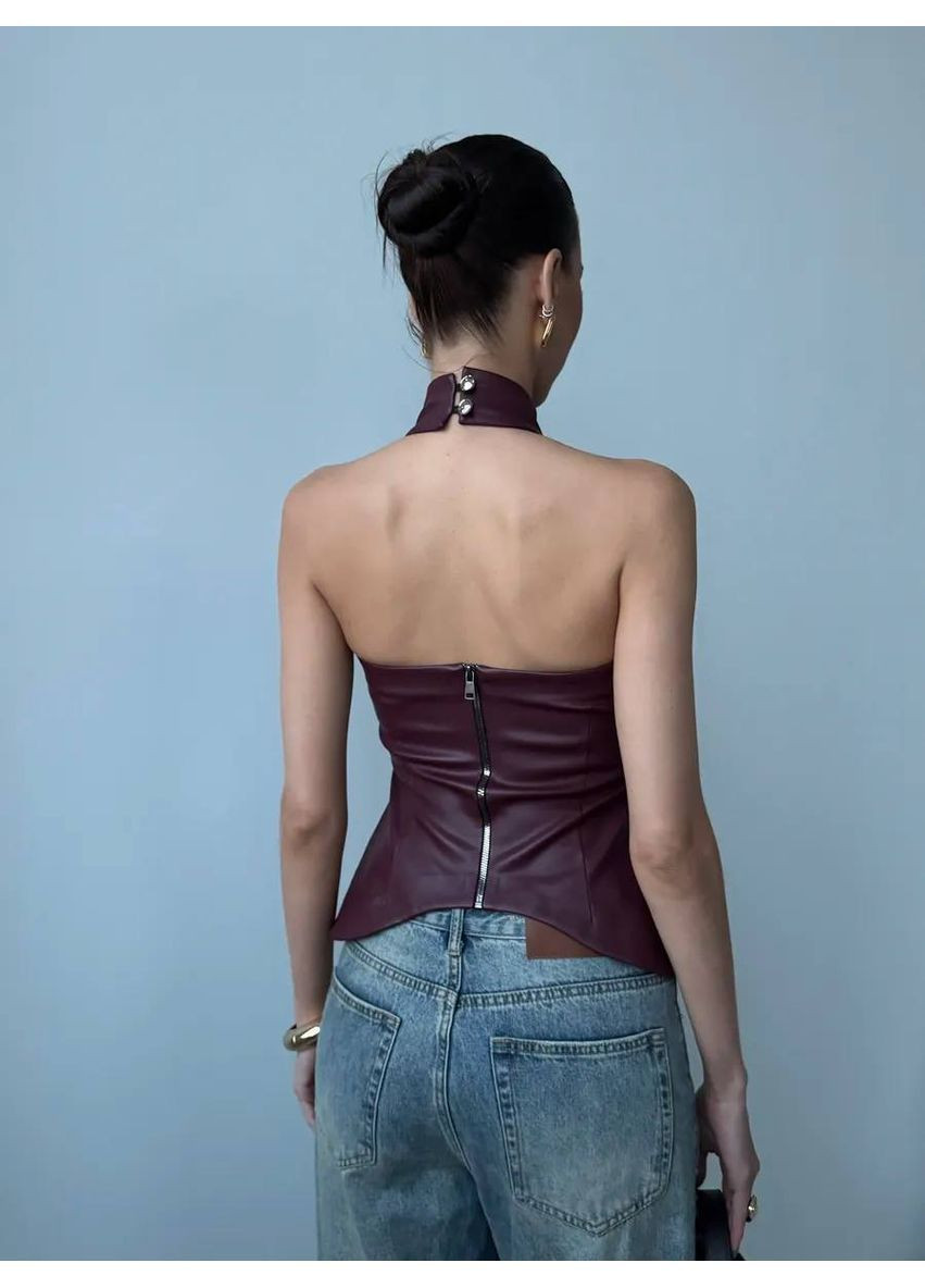 Жіночий топ з екошкіри No Brand (370299356)