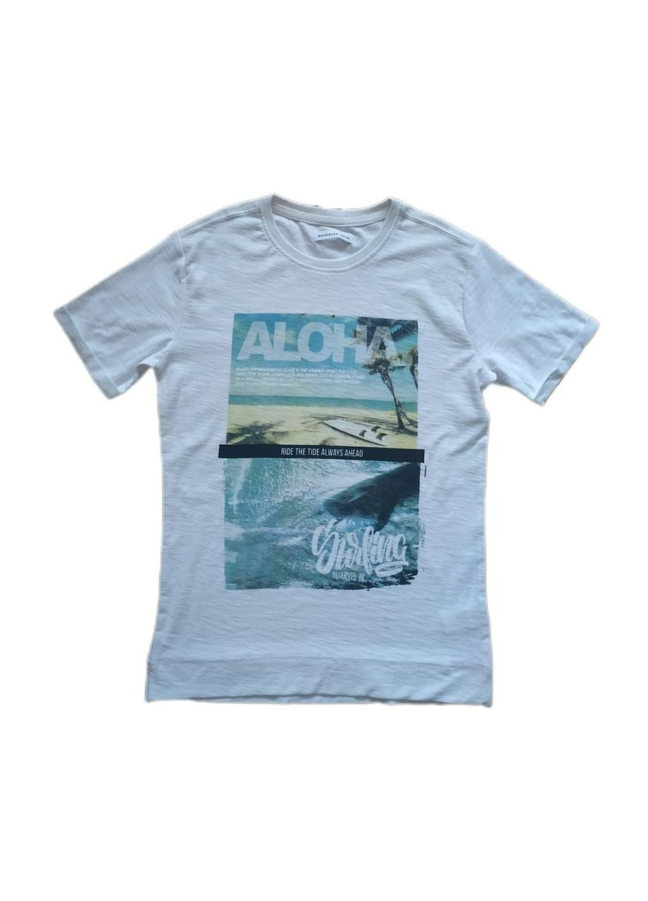 Біла літня футболка для хлопчика 134 розмір біла vu008 No Brand