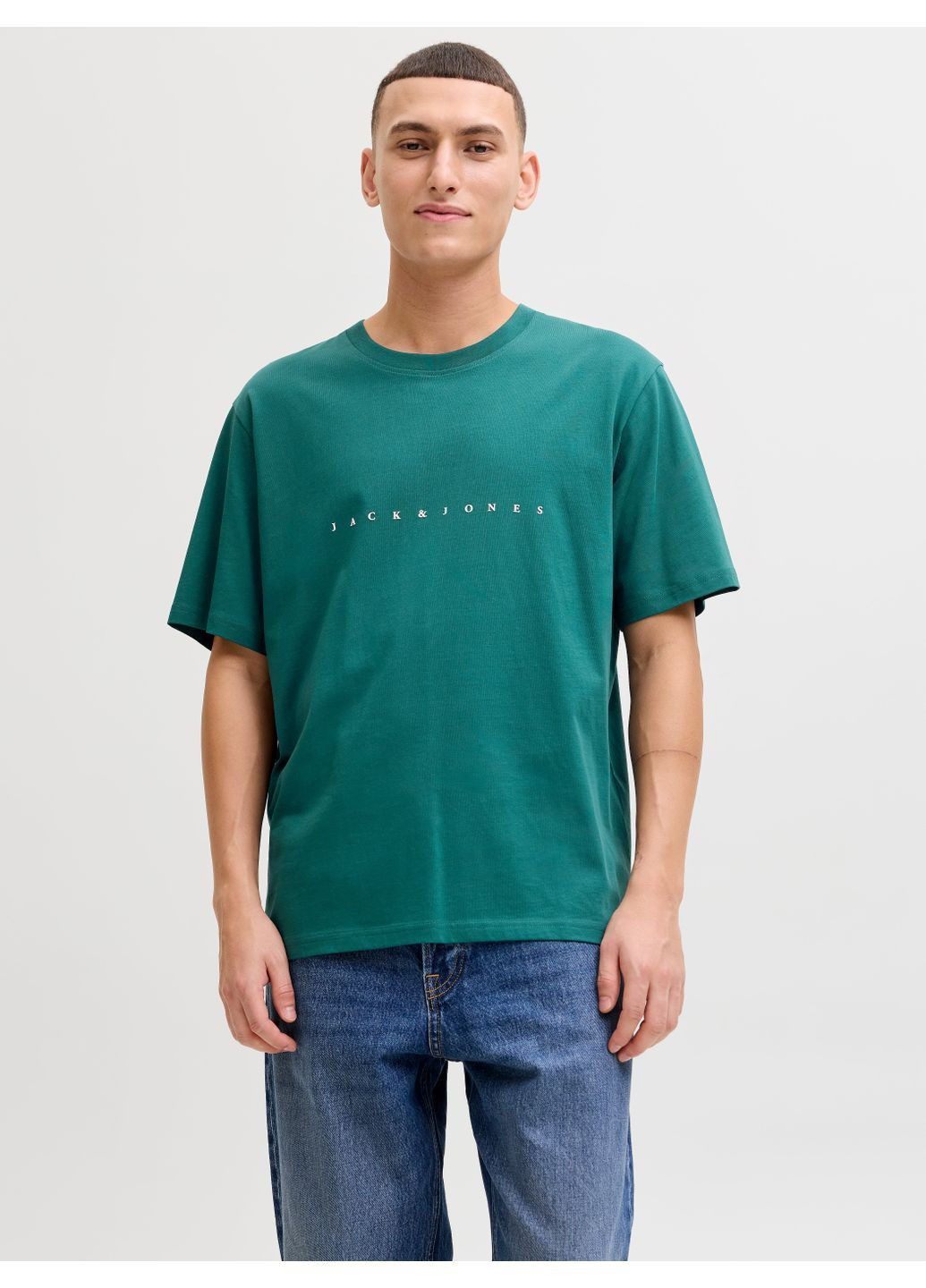 Зеленая футболка basic,зеленый с принтом,jack&jones Jack & Jones