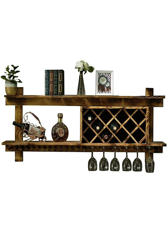 Настінна винна полиця з дерева Хокуто 120 мустанг (ПНК-122229) No Brand (327424052)